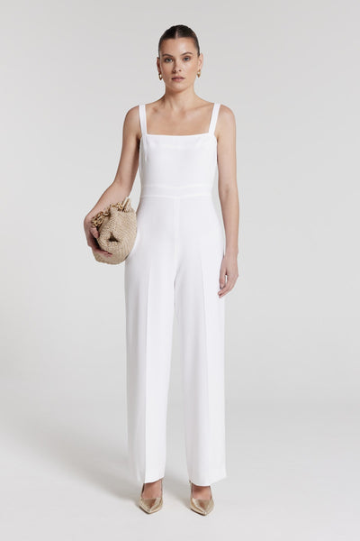 Lauren Jumpsuit - Chalk White-Perri Cutten