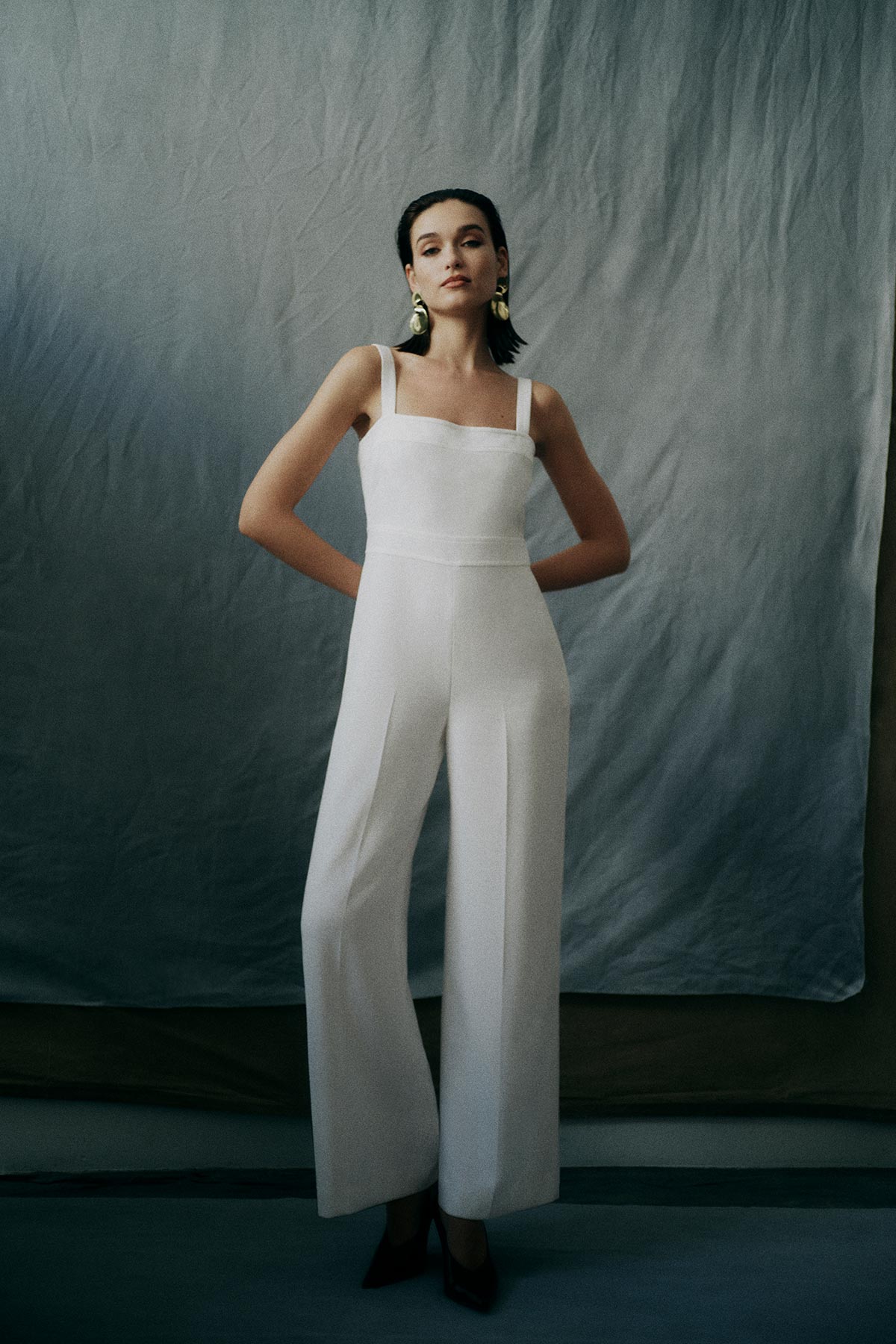 Lauren Jumpsuit - Chalk White-Perri Cutten