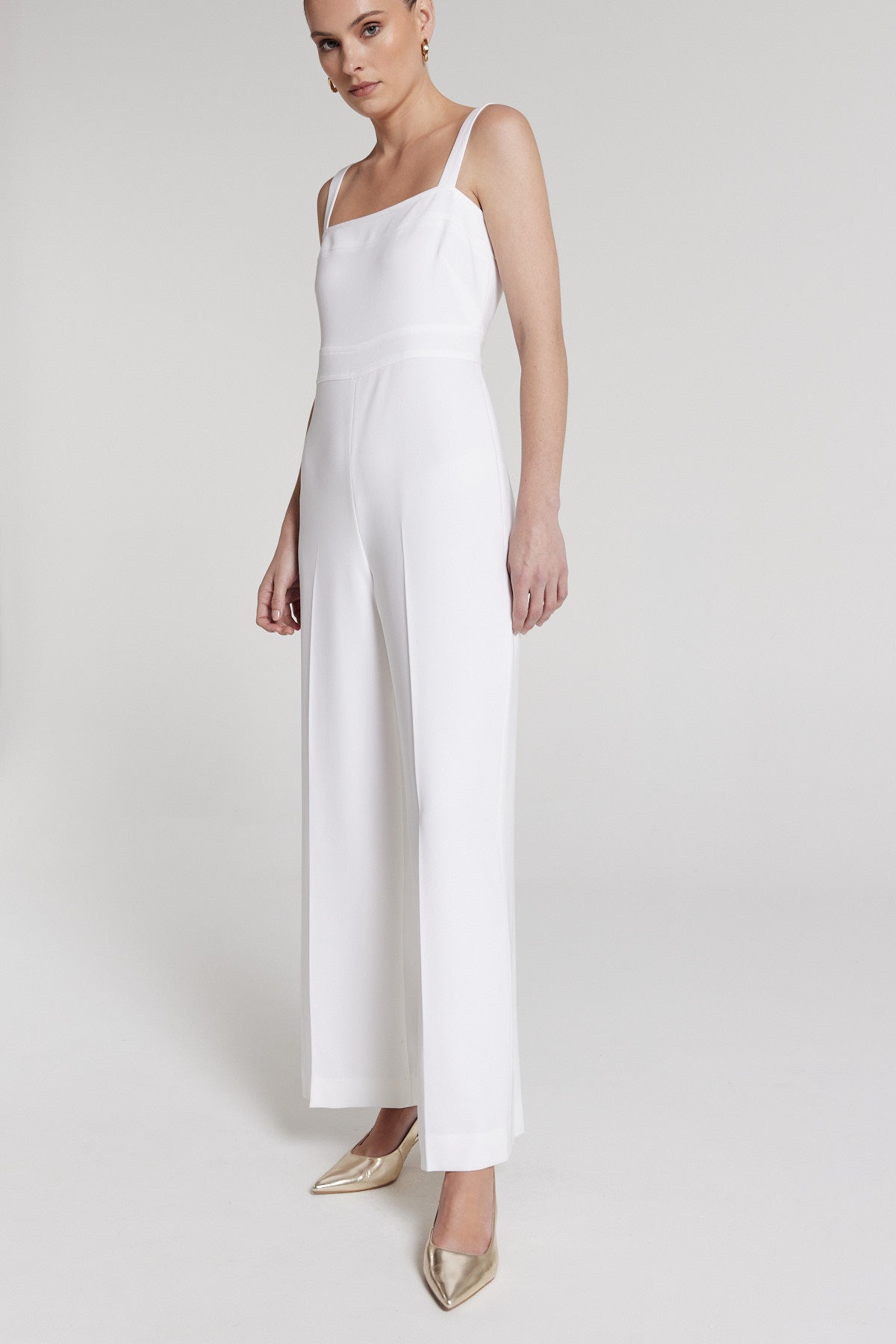 Lauren Jumpsuit - Chalk White-Perri Cutten