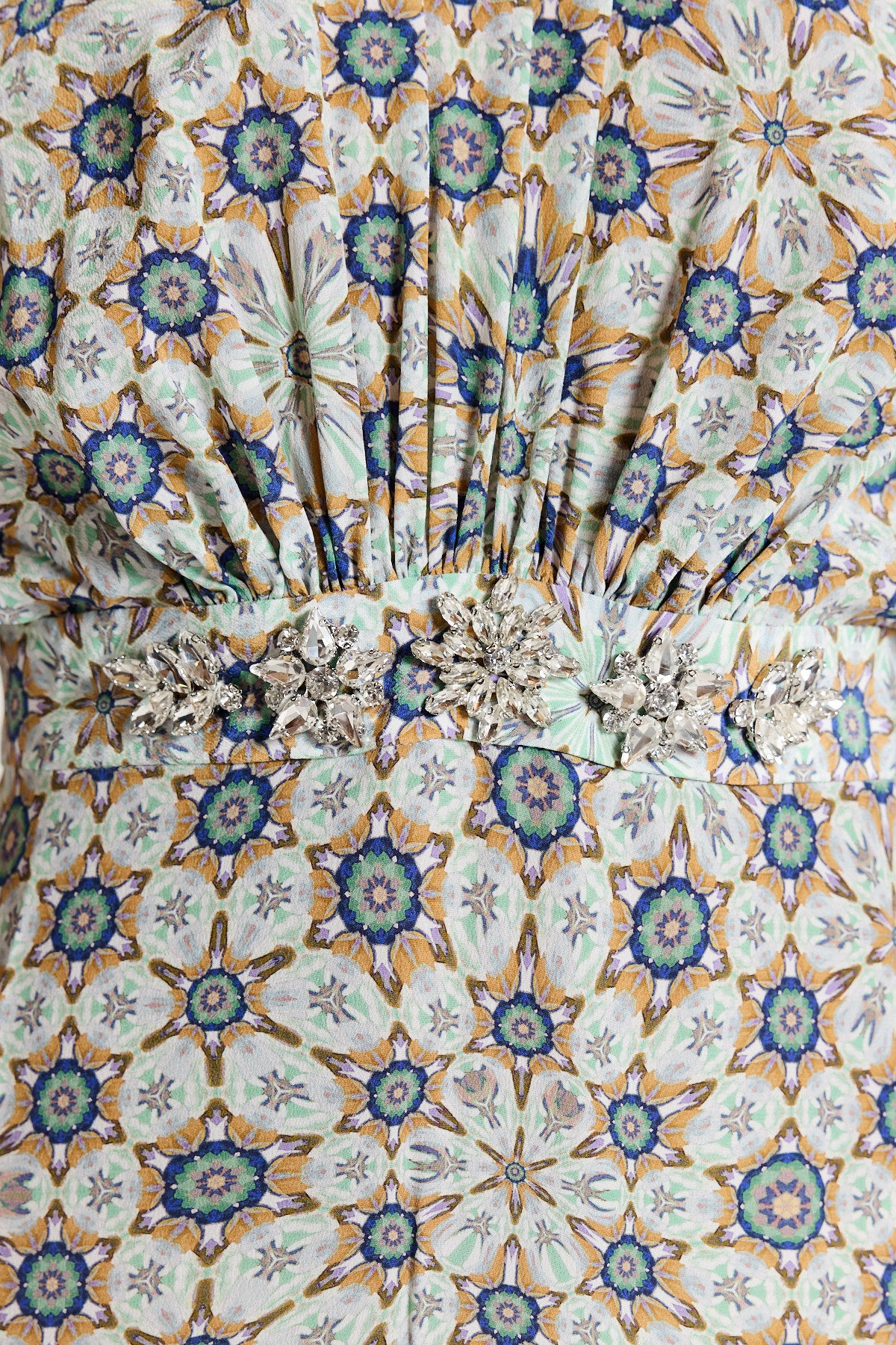 Amalfi Silk Dress - Green Print-Perri Cutten
