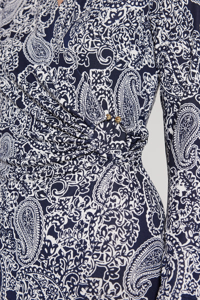 Dana Jersey Dress - Navy/White-Perri Cutten