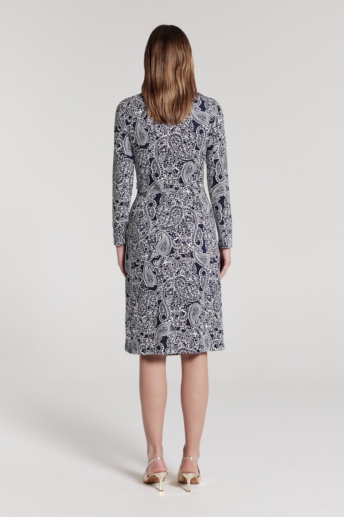 Dana Jersey Dress - Navy/White-Perri Cutten