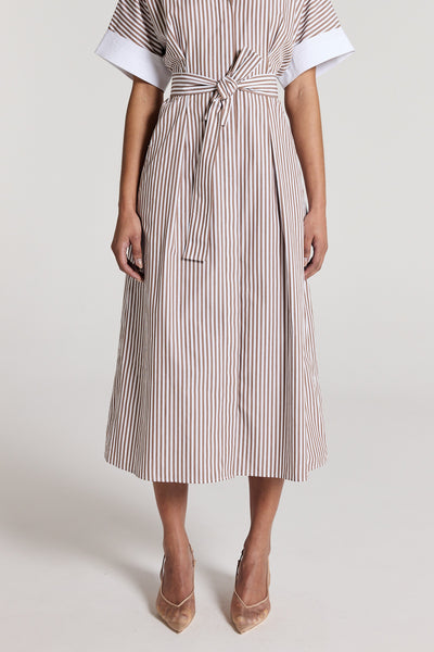 Sienna Shirtmaker Dress - White/Fawn-Perri Cutten