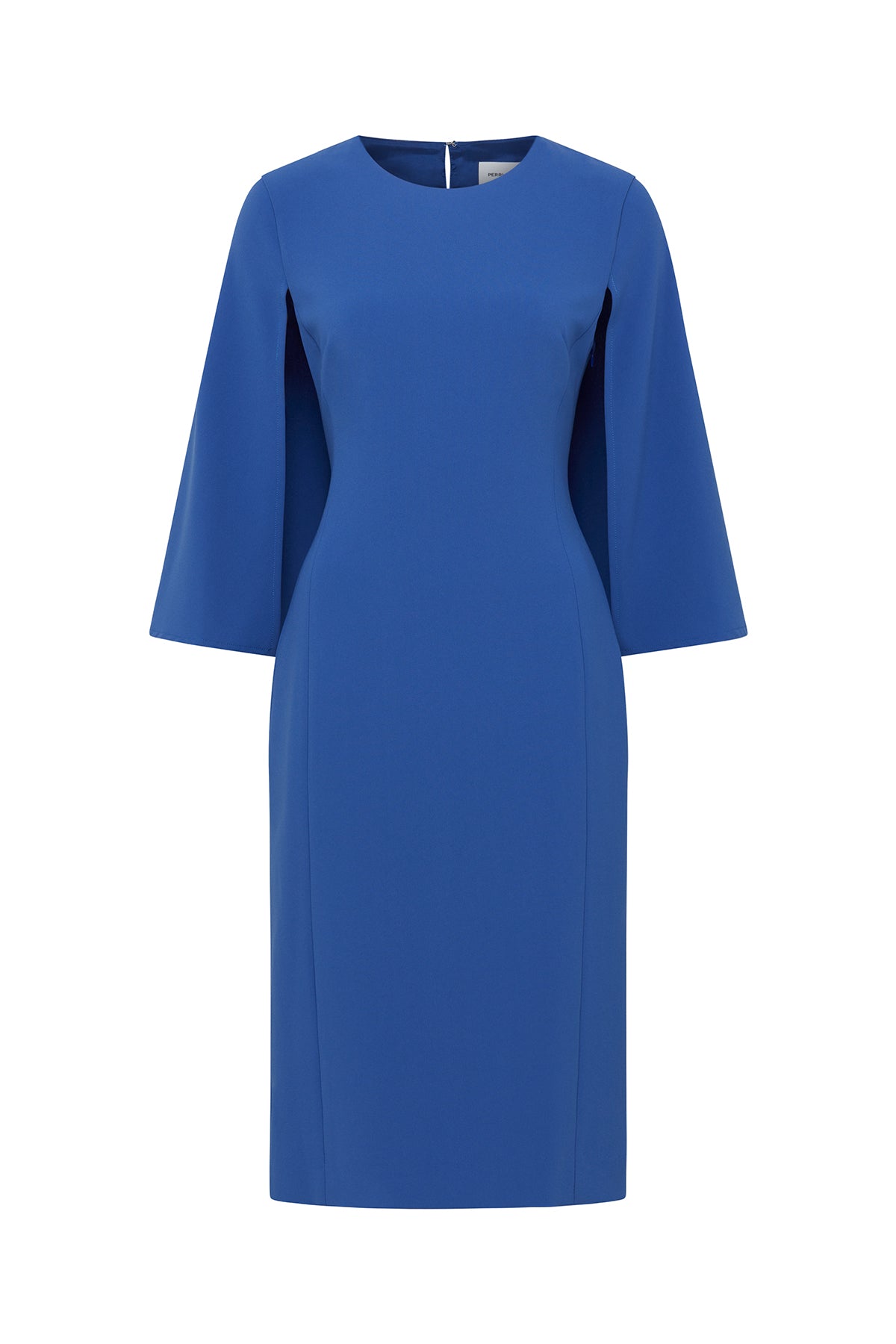 Cape Sleeve Dress - Mid Blue-Perri Cutten