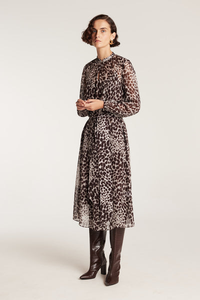 Giulia Silk Dress - Smoke-Perri Cutten