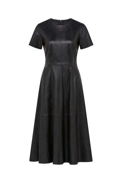 Leather Dress - Black-Perri Cutten