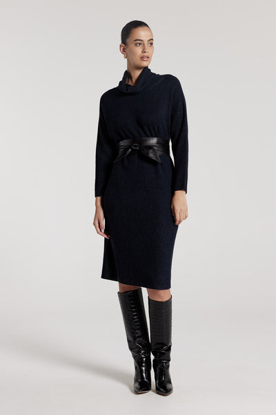 Obi Leather Belt - Black-Perri Cutten