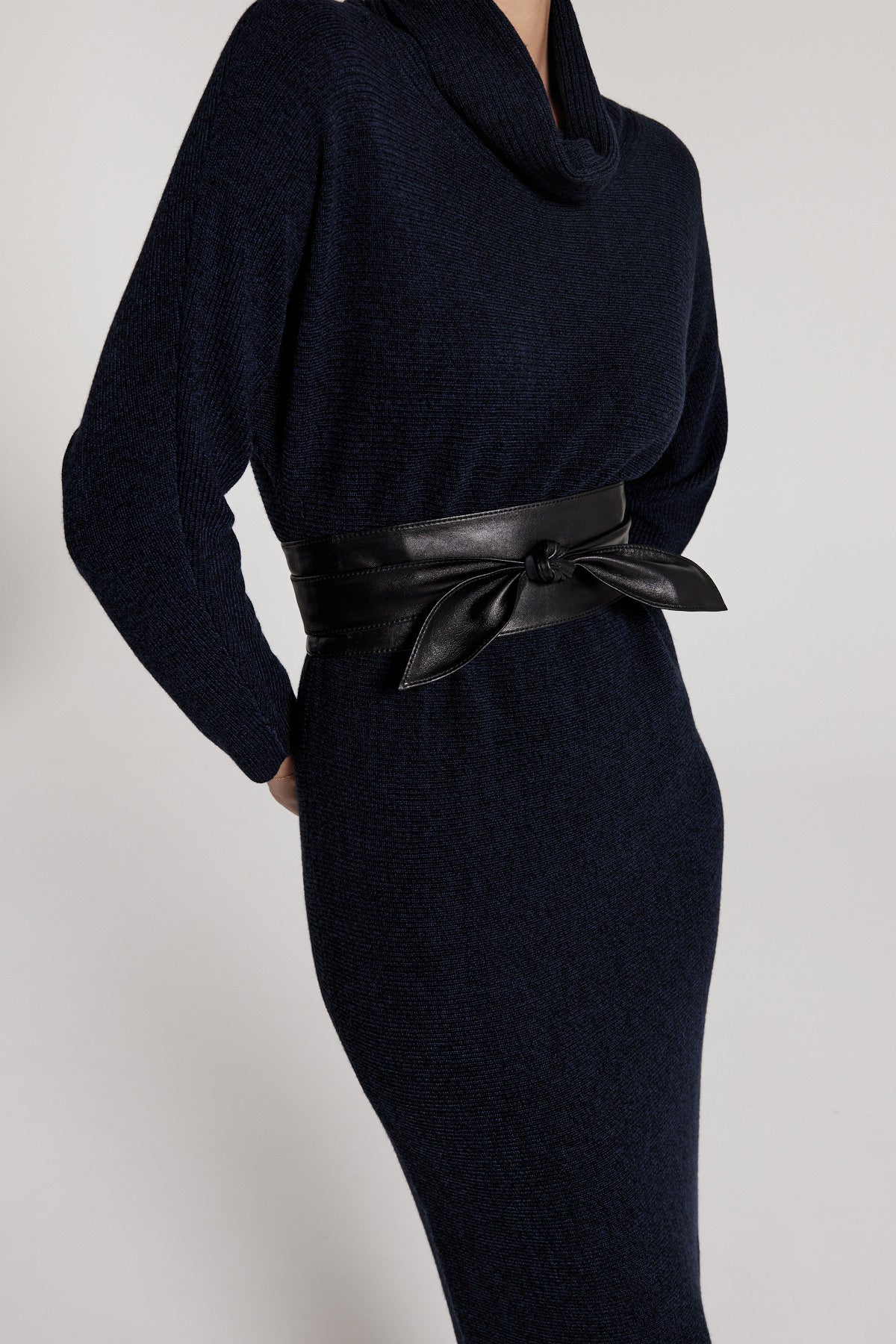 Obi Leather Belt - Black-Perri Cutten