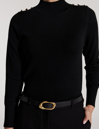 Catalina Buckle Belt - Black-Perri Cutten