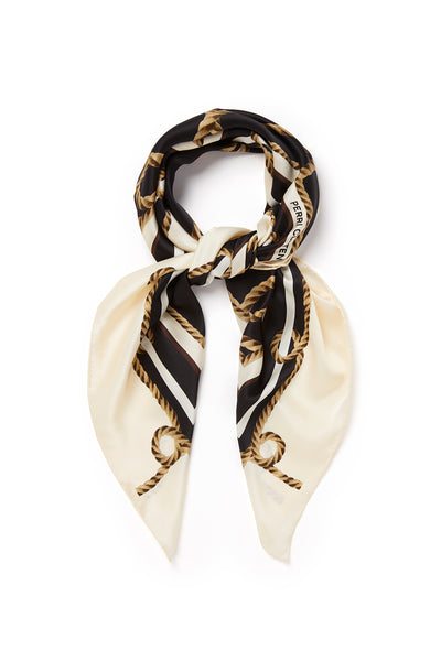 Rope Silk Scarf - Black/Gold-Perri Cutten