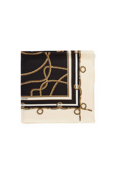Rope Silk Scarf - Black/Gold-Perri Cutten