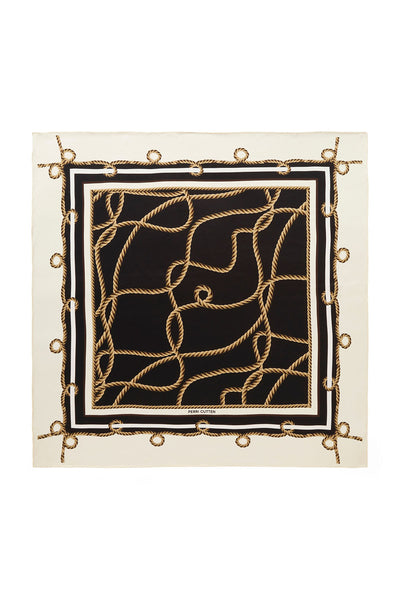 Rope Silk Scarf - Black/Gold-Perri Cutten