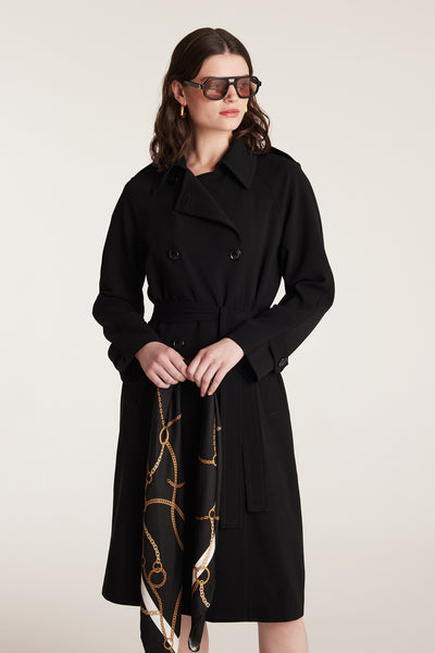 Chain Silk Scarf - Black/Gold-Perri Cutten