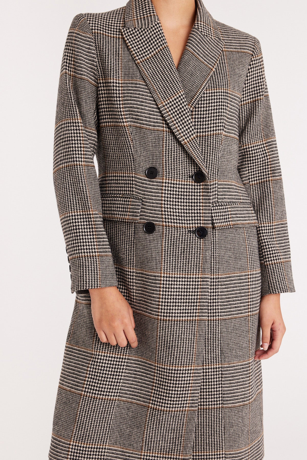 Princeton Longline Coat - Chocolate/Check-Perri Cutten