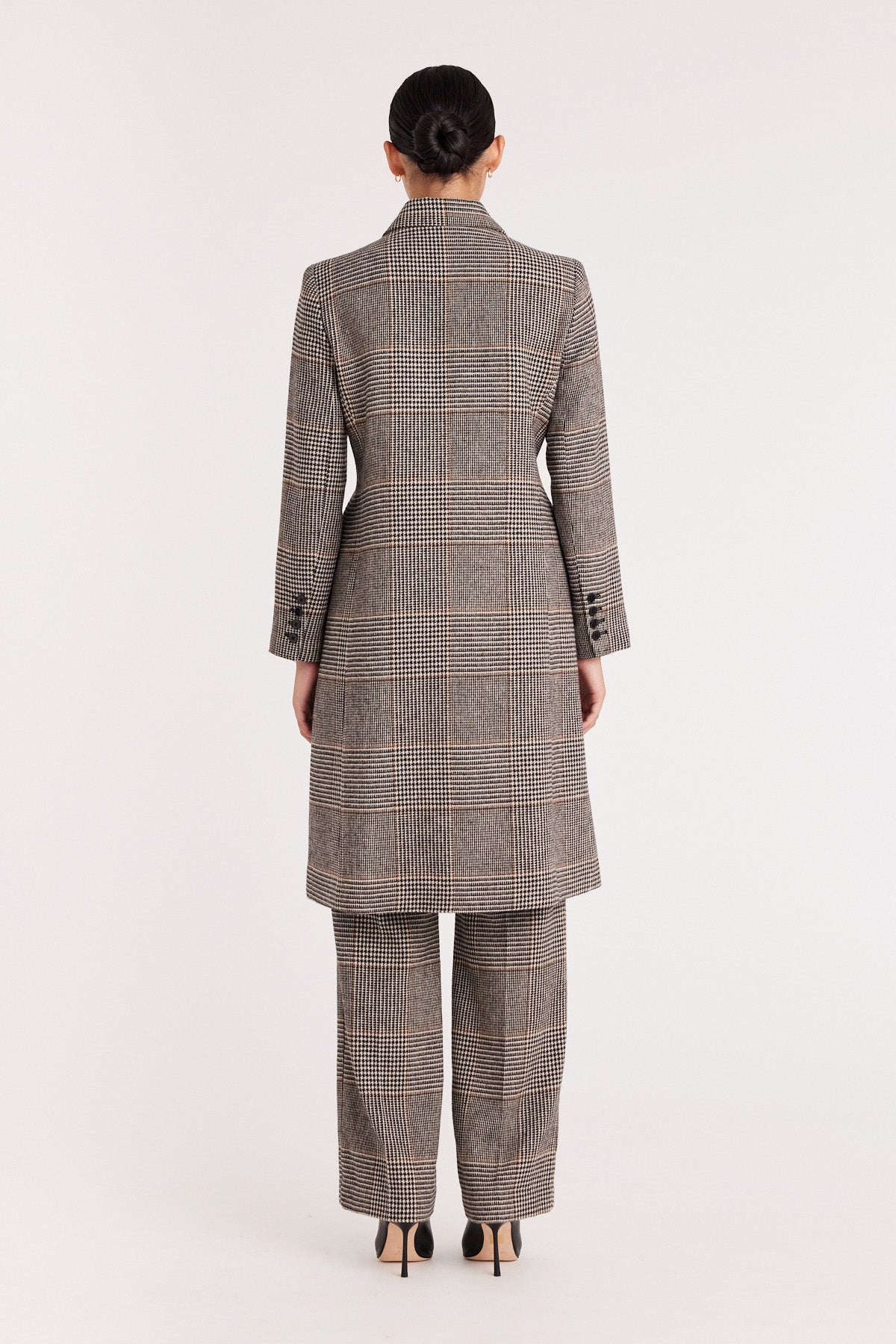 Princeton Longline Coat - Chocolate/Check-Perri Cutten