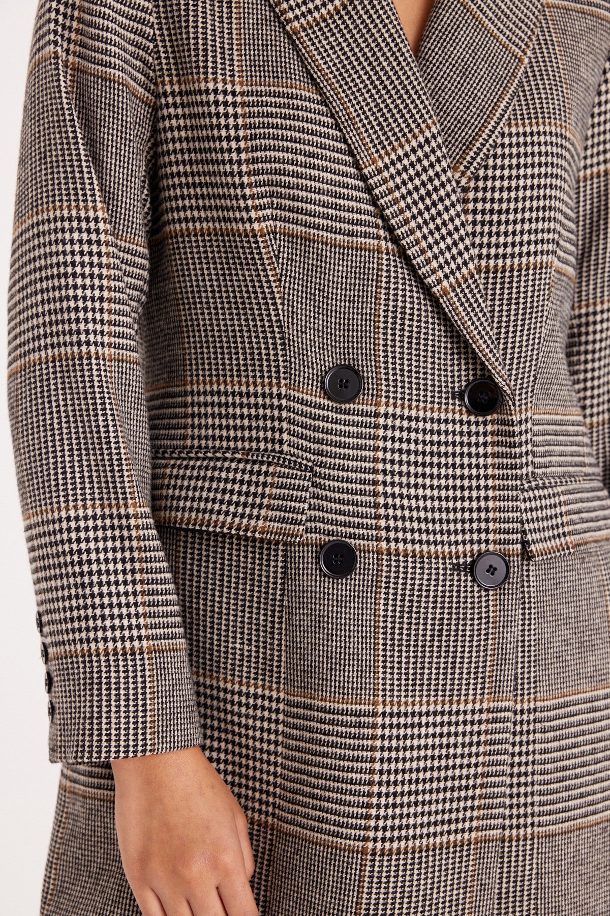 Princeton Longline Coat - Chocolate/Check-Perri Cutten