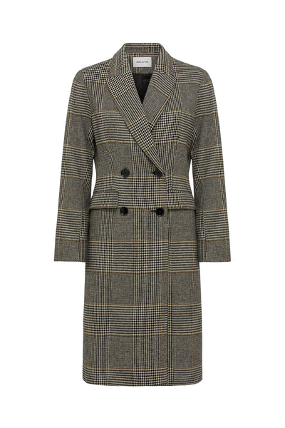 Princeton Longline Coat - Chocolate/Check-Perri Cutten