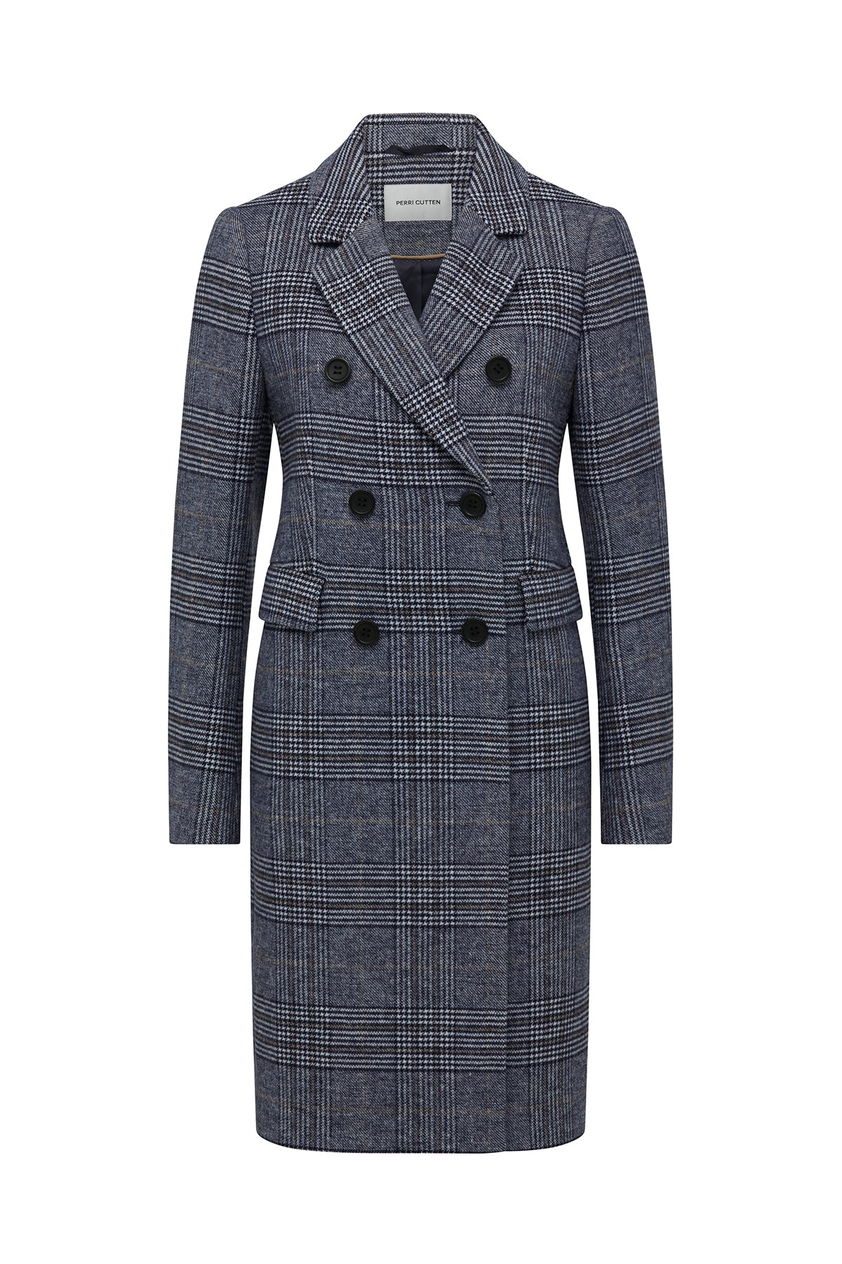 Eleni Check Coat - Blue-Perri Cutten