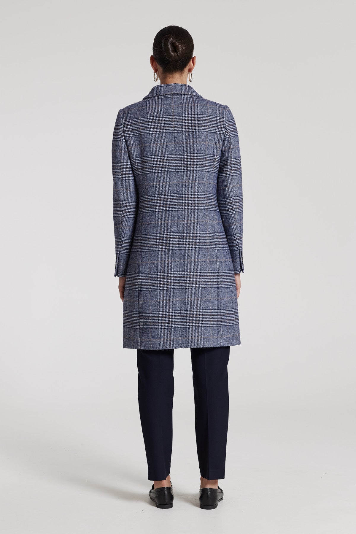 Eleni Check Coat - Blue-Perri Cutten