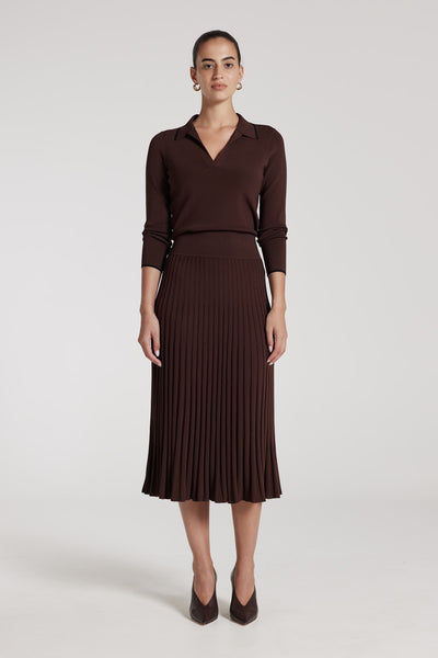 Fortuny Knit Skirt - Nutmeg-Perri Cutten