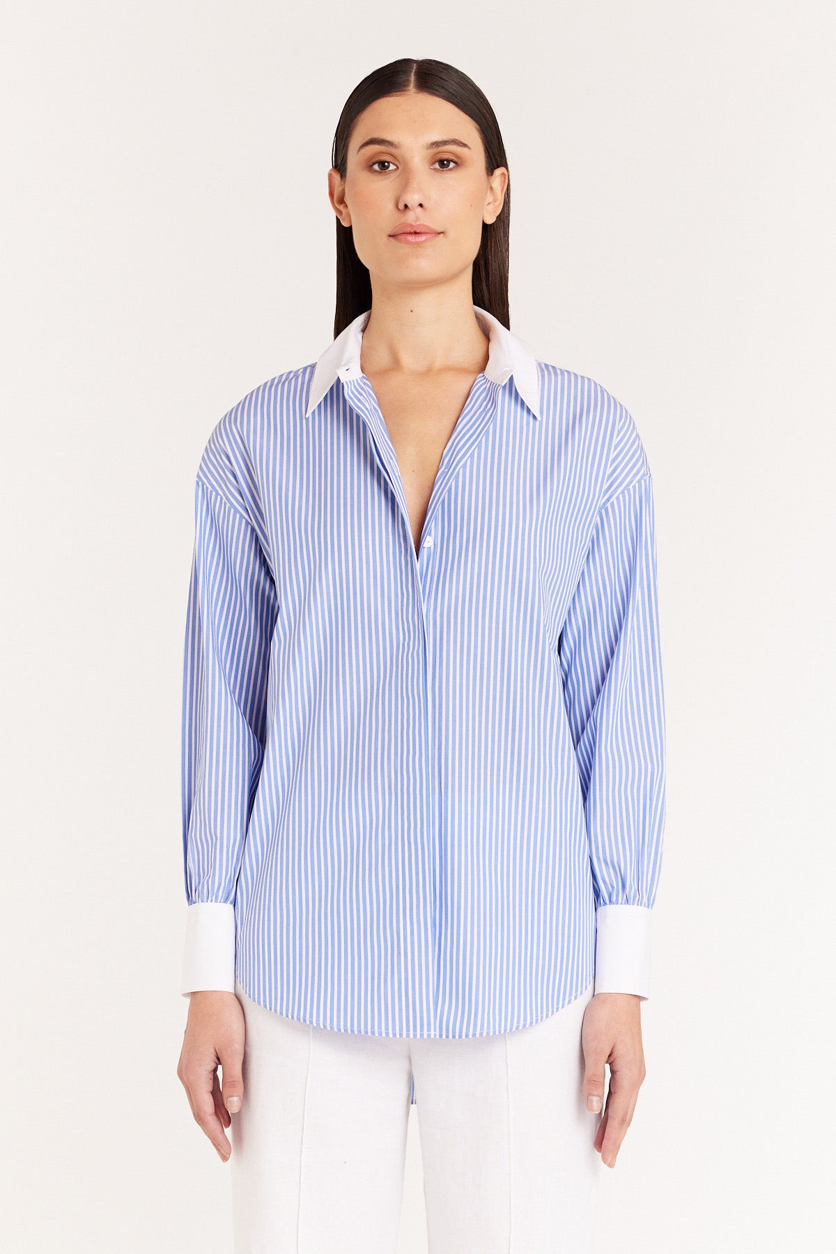 Parsons Stripe Shirt - Blue/White - Perri Cutten