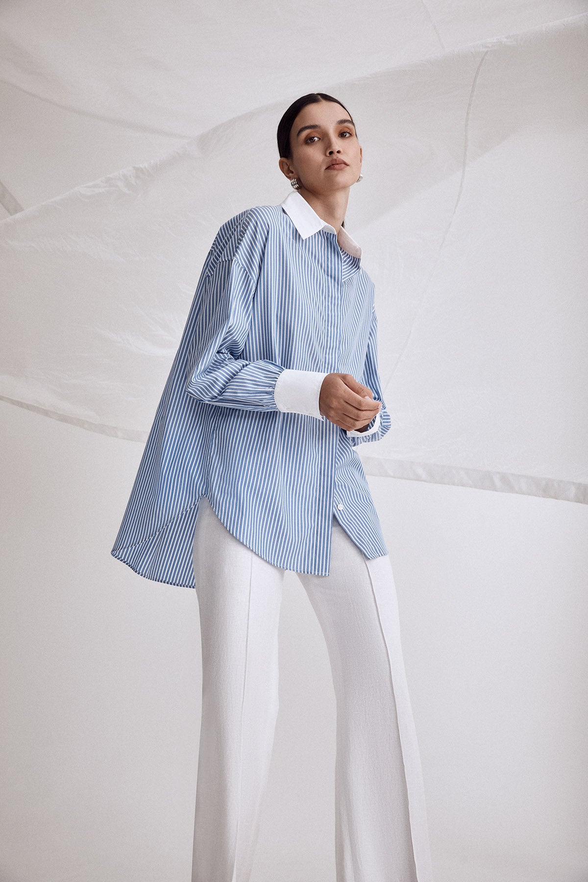 Parsons Stripe Shirt - Blue/White - Perri Cutten