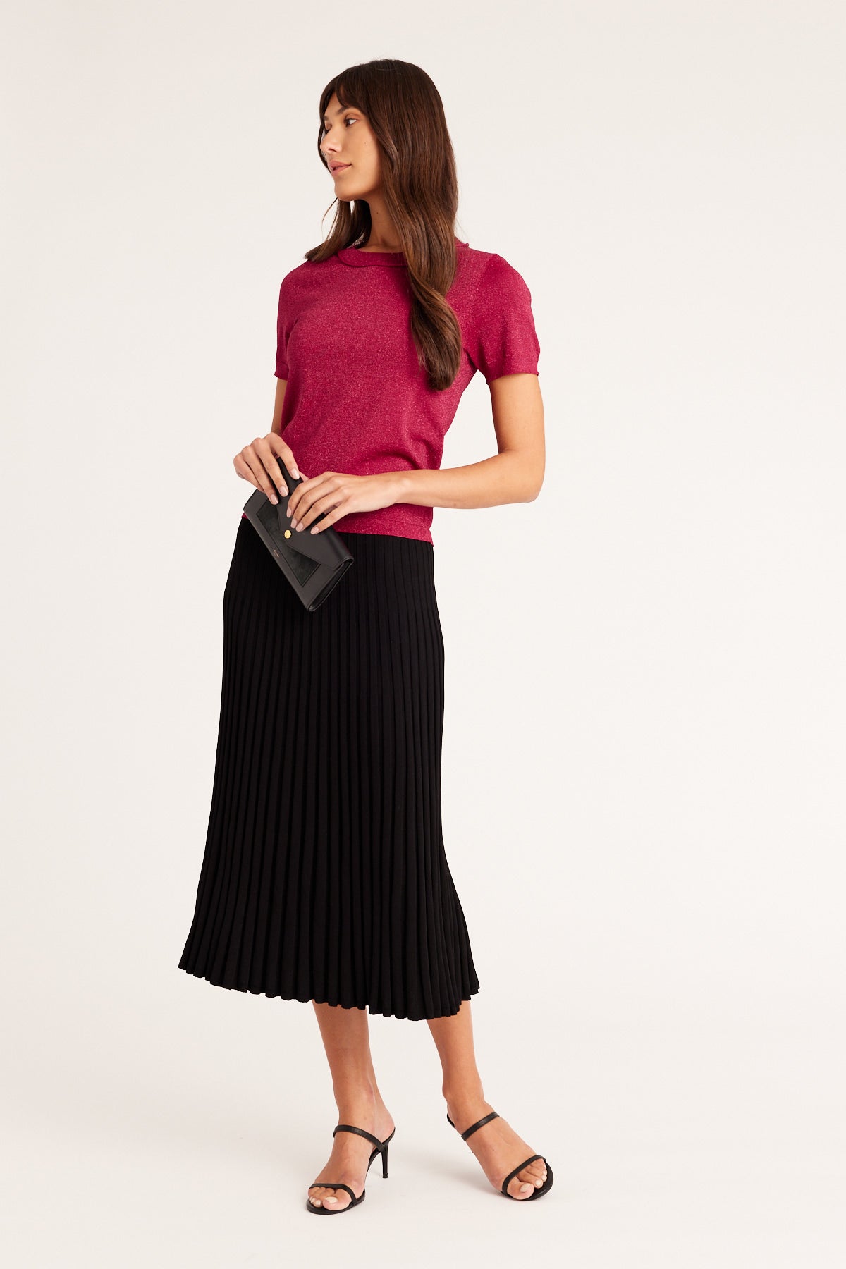 Lucia Knit Top - Fuchsia Lurex