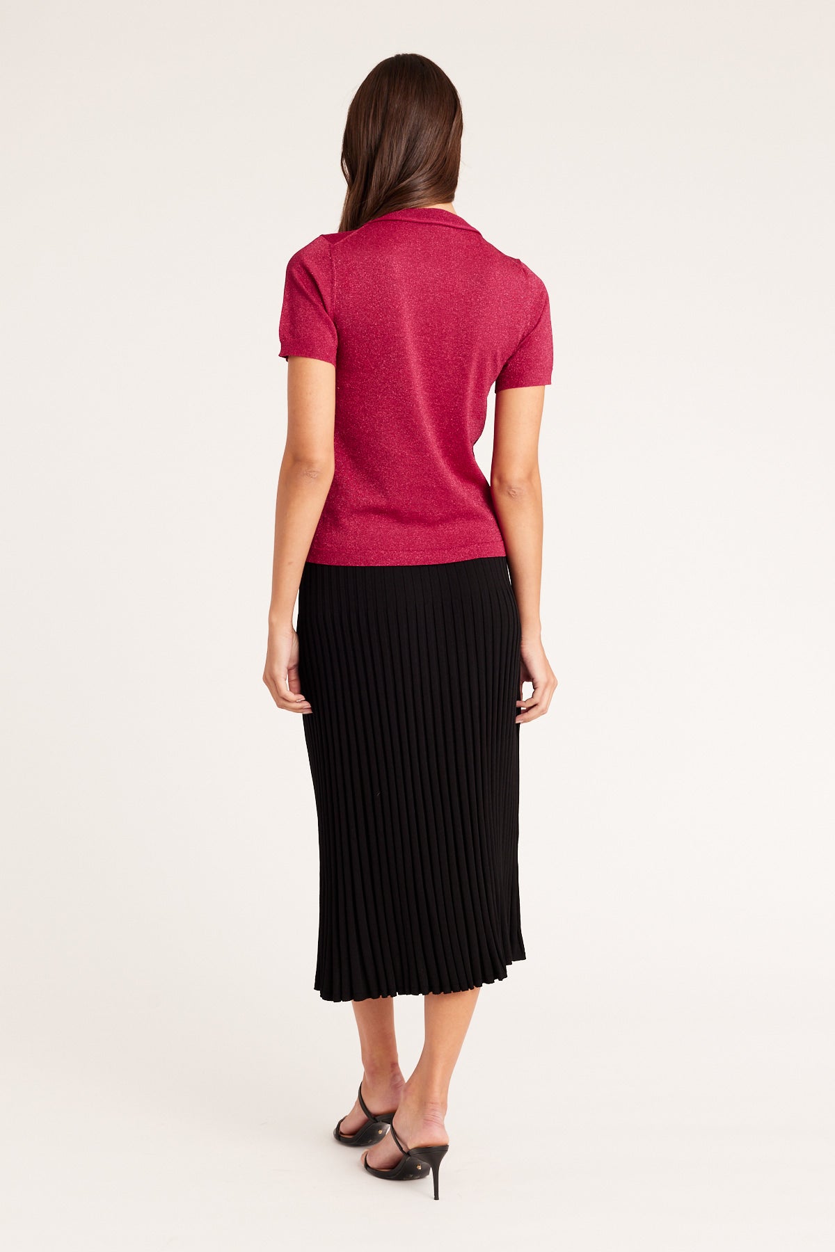 Lucia Knit Top - Fuchsia Lurex