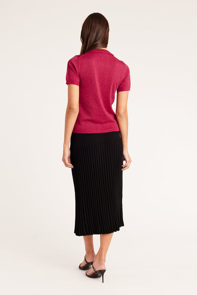 Lucia Knit Top - Fuchsia Lurex