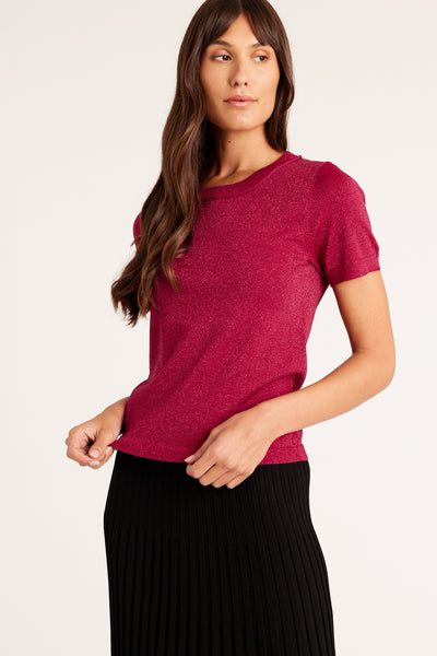 Lucia Knit Top - Fuchsia Lurex