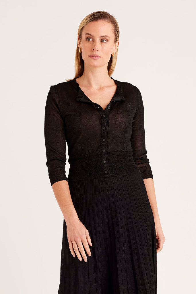 Black lurex cardigan outlet