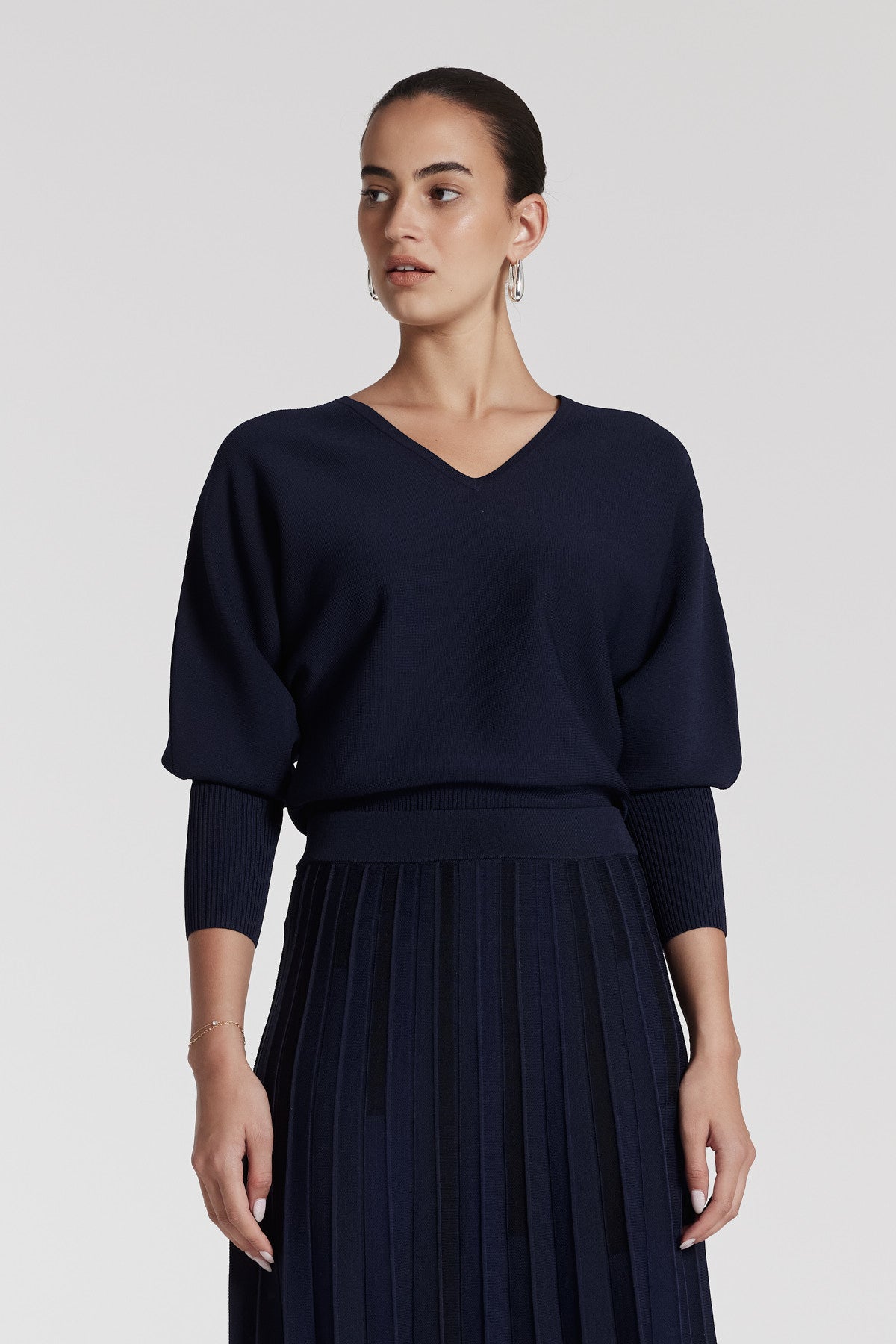 Lulu Knit Top - Navy-Perri Cutten