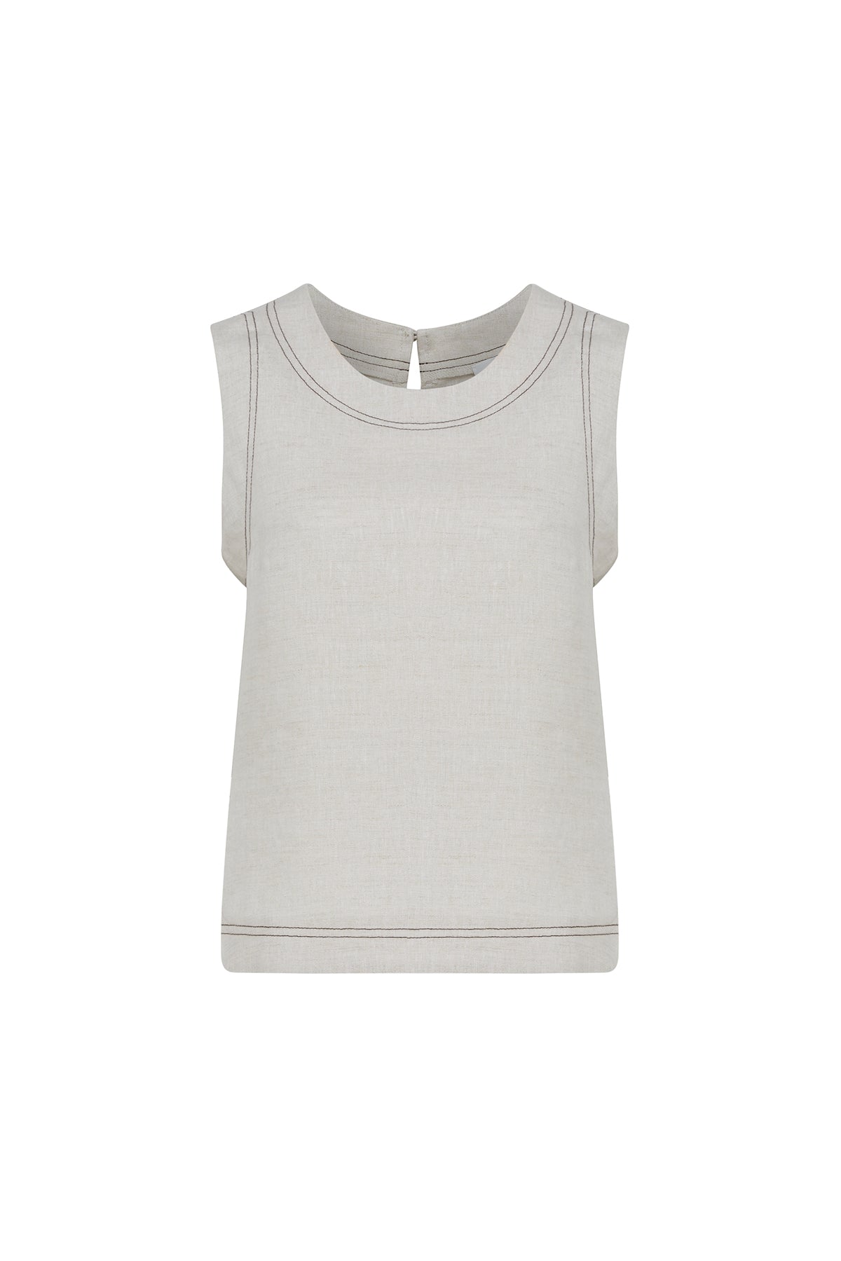 Linen Top - Natural-Perri Cutten