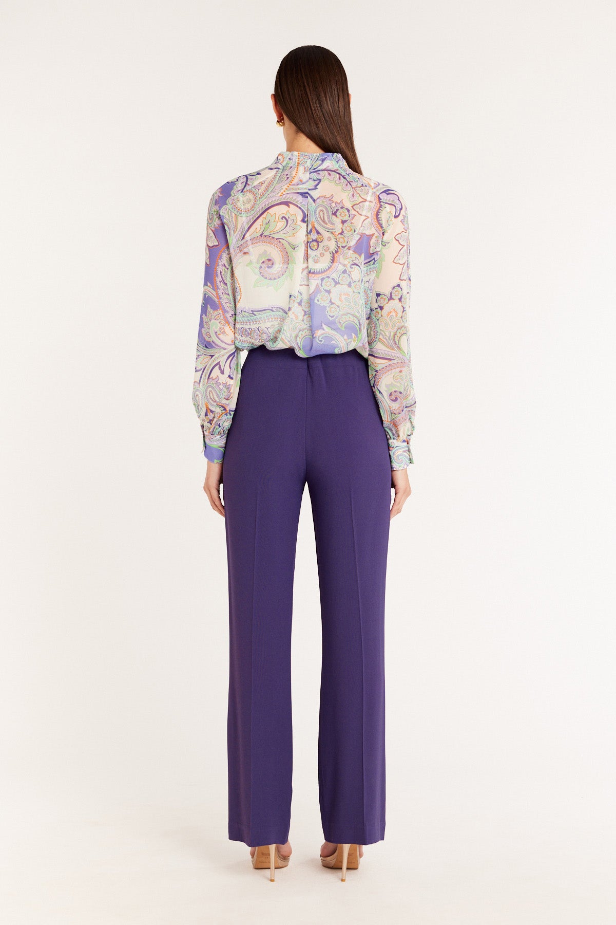 Phillipa Silk Top - Lilac Paisley-Perri Cutten