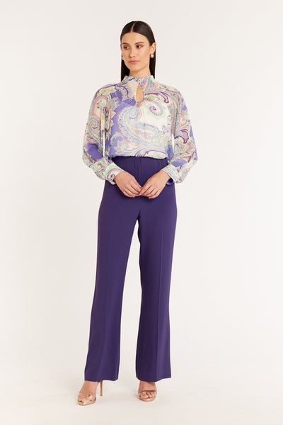 Phillipa Silk Top - Lilac Paisley-Perri Cutten