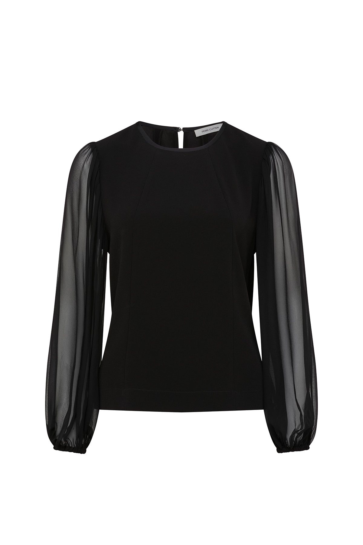 Sheer Detail Top - Black - Perri Cutten