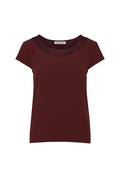 Lina Satin Trim Top - Mulberry-Perri Cutten