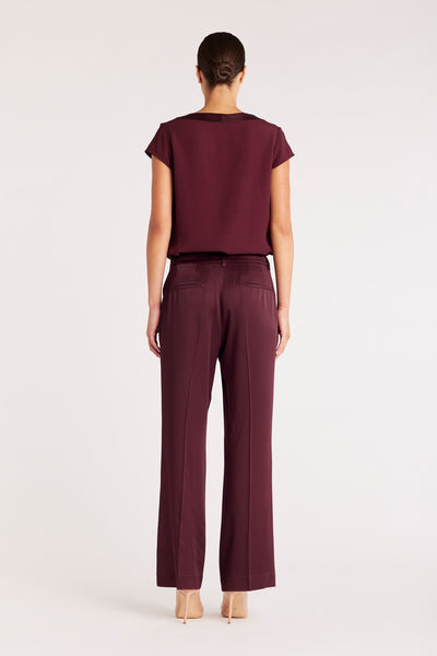 Lina Satin Trim Top - Mulberry-Perri Cutten