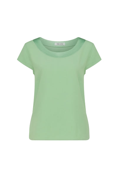 Lina Satin Trim Top - Pistachio Green-Perri Cutten