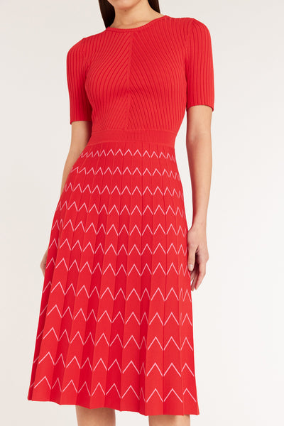 Pia Crepe Knit Dress - Berry Pink-Perri Cutten