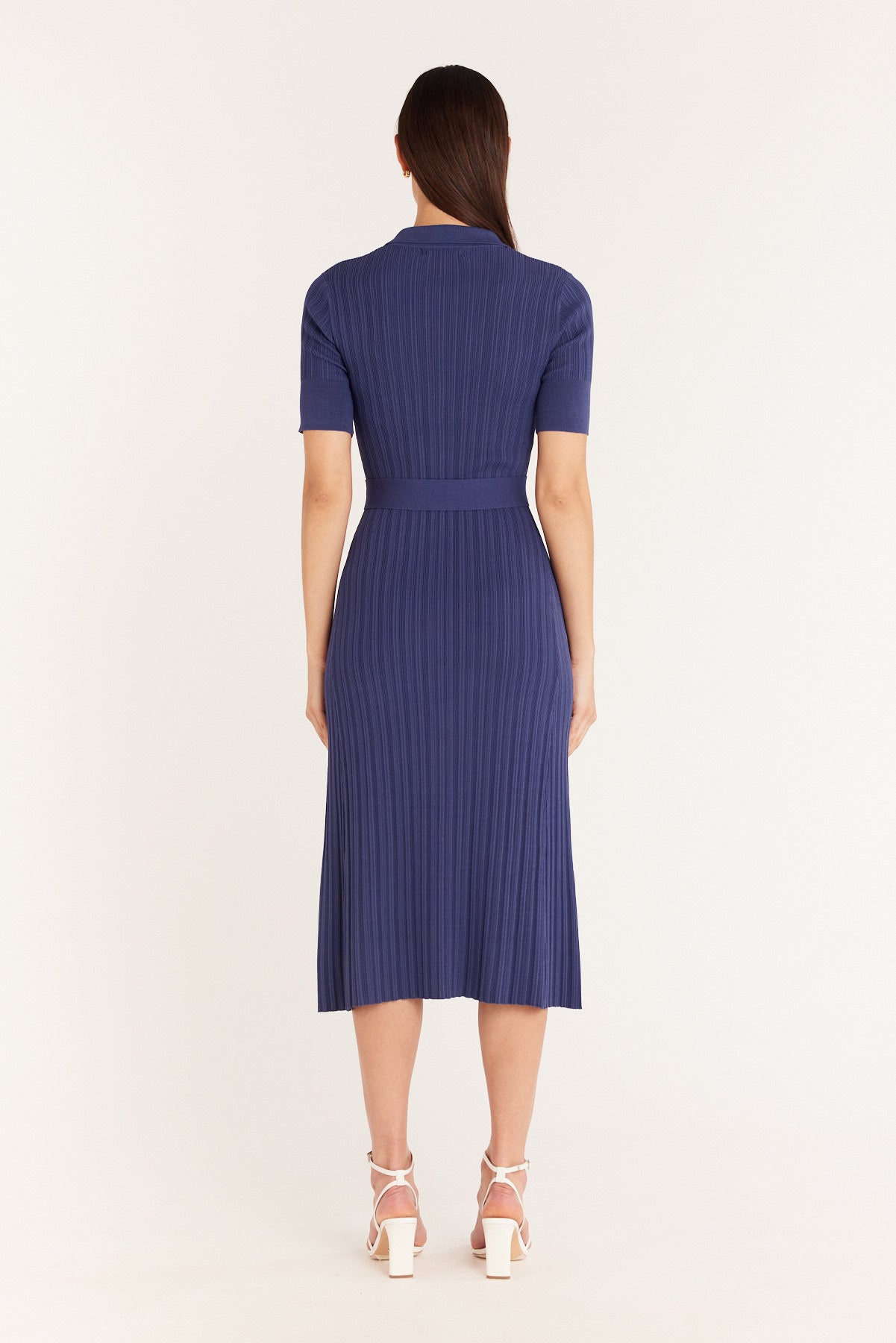 Knit Polo Dress - Indigo-Perri Cutten