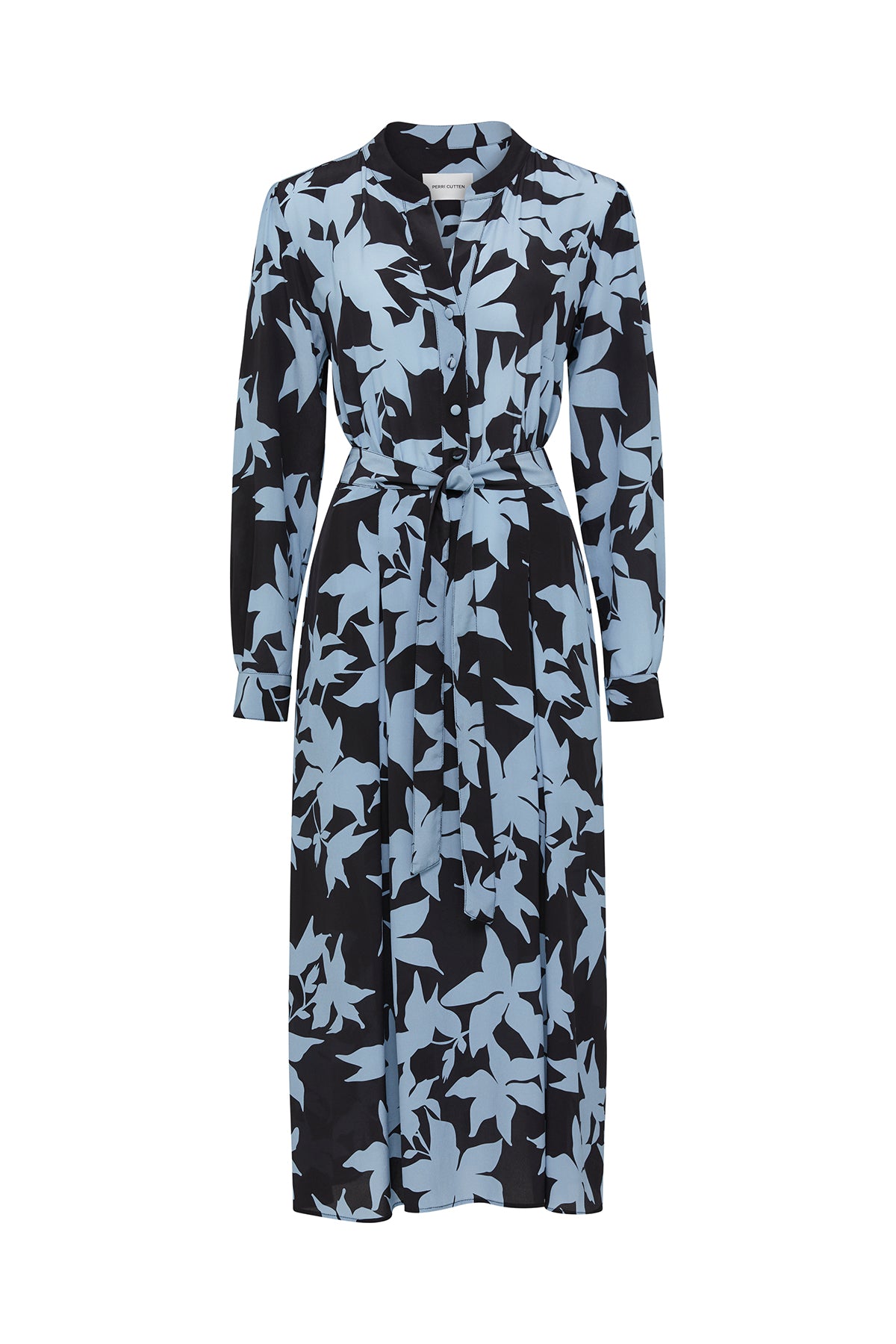 Lennox Silk Dress - Blue Print-Perri Cutten