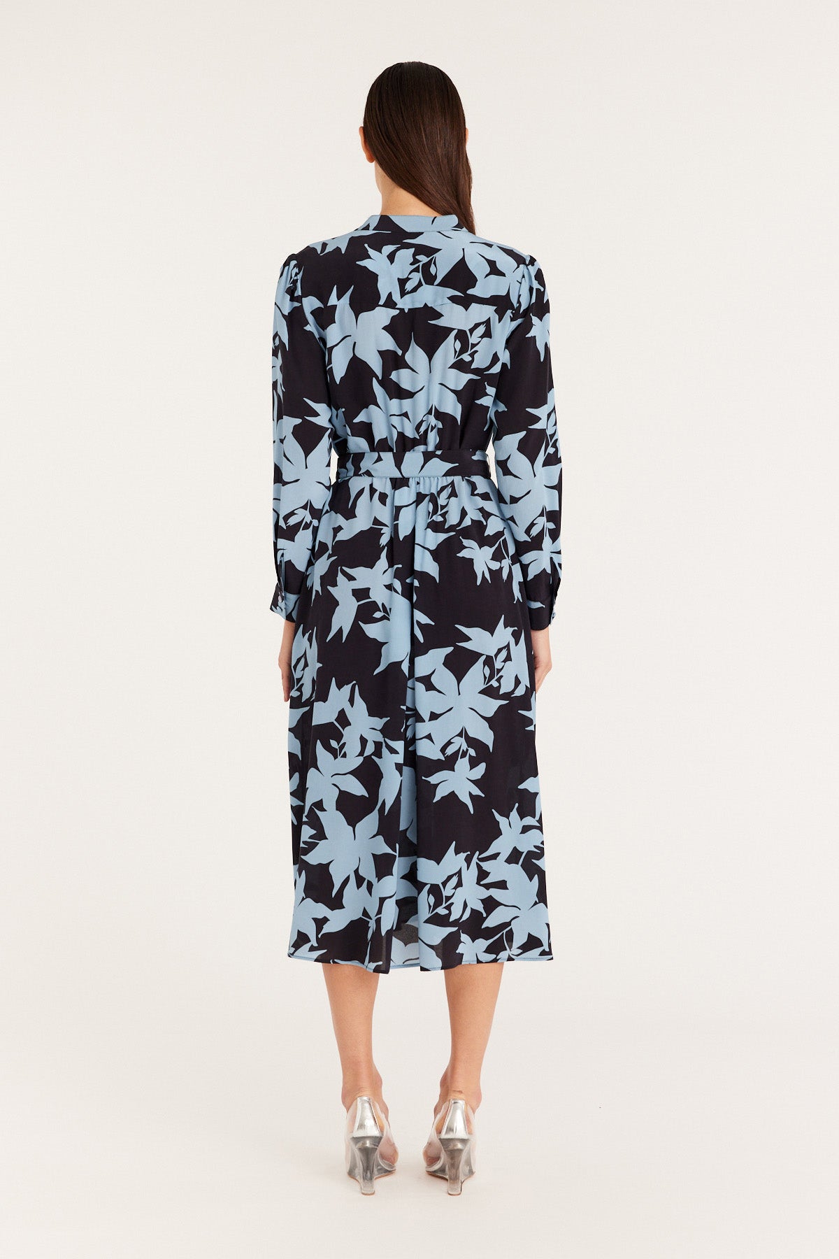 Lennox Silk Dress - Blue Print-Perri Cutten