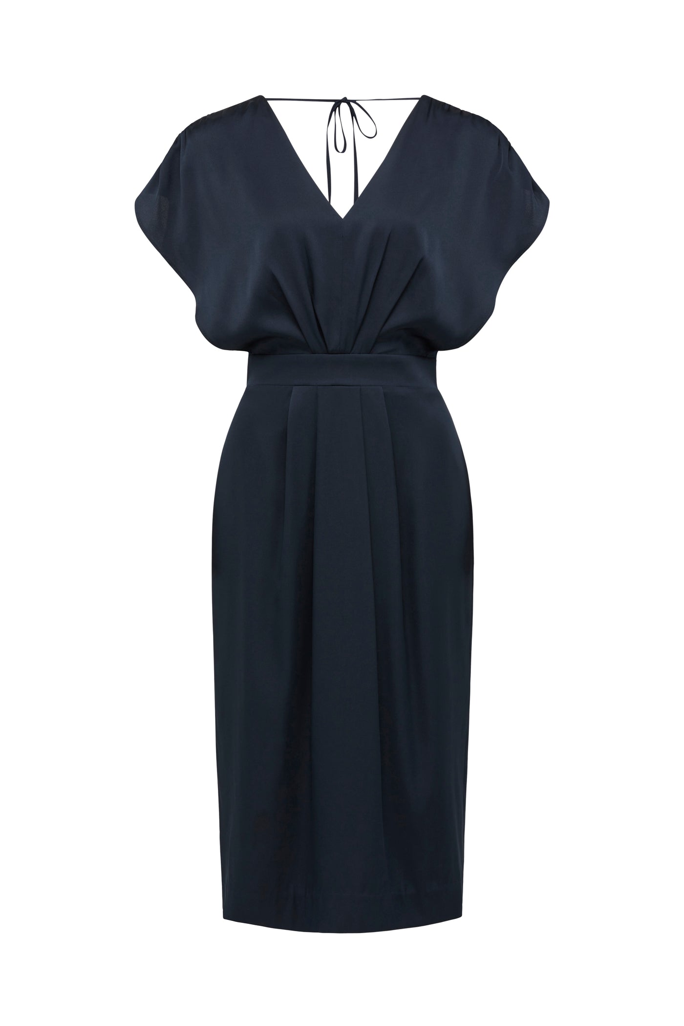 Charlotte Silk Dress - Navy