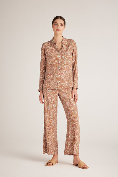 Georgie Shirt - Tan/Print