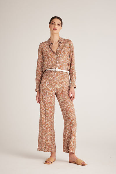 Camila Pant - Tan/Print